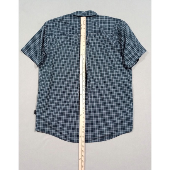 Patagonia Plaid Shirt Men's Medium Green Blue Organic Cotton Blend Button Up - Picture 7 of 7